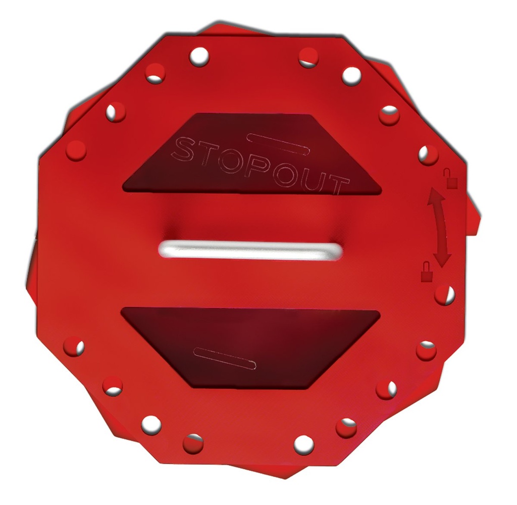 Red plastic padlocking box