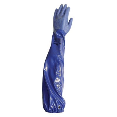 [4675-S] Long blue gloves (Small)