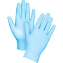 Gants jetables de vinyle-nitrile bleu sans poudre