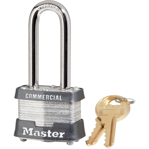 Laminated steel padlock with pin