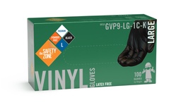 [447642-L] Gants jetables vinyle noir sans poudre