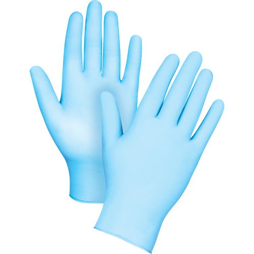 Powder free blue vinyl-nitril disposable gloves